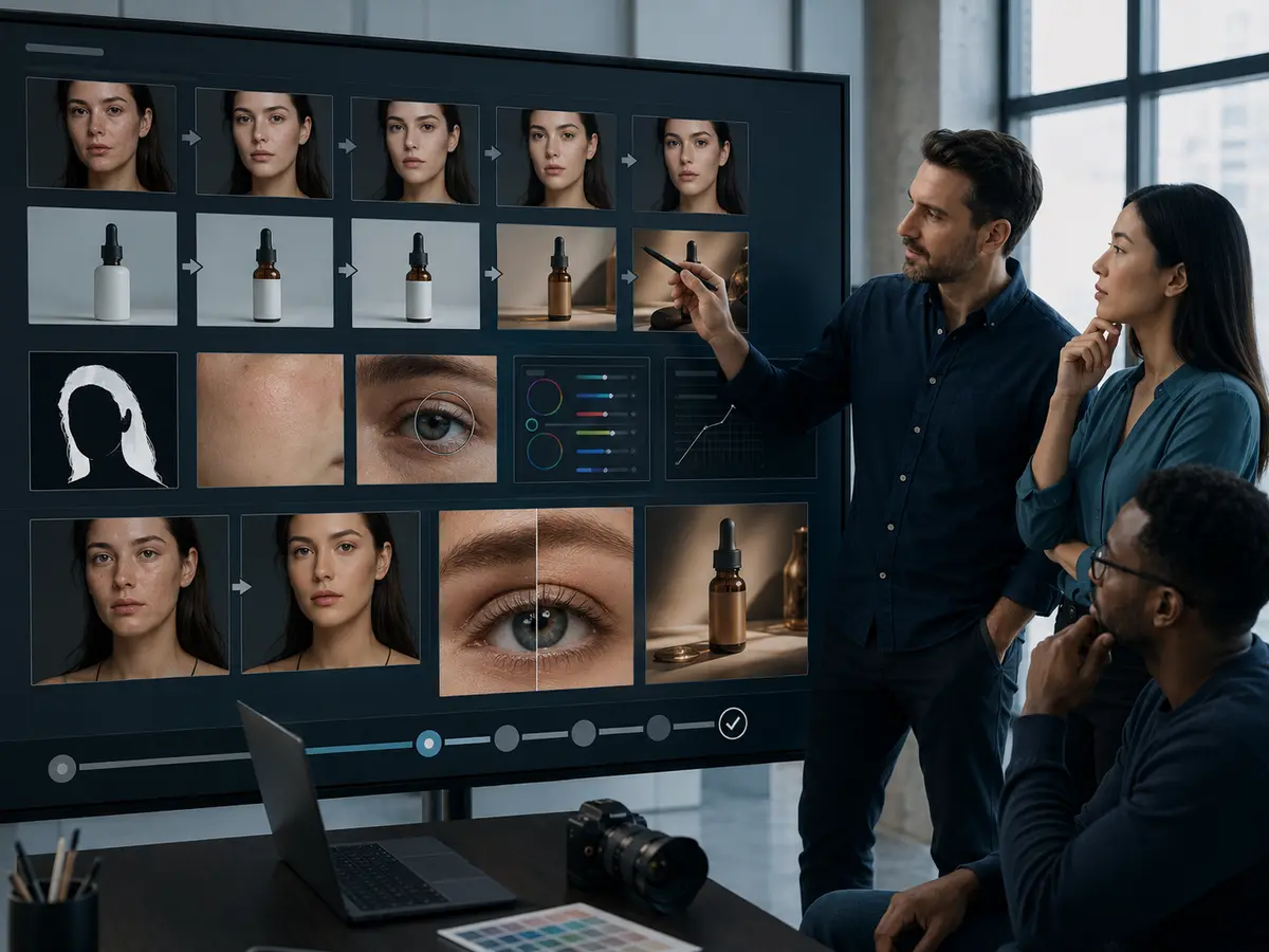 Shri Data Entry Services team working on Image Retouching Services projects