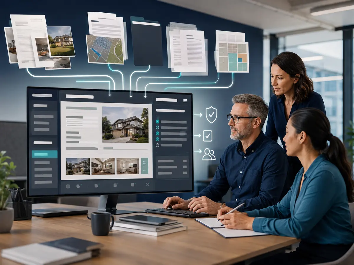 Shri Data Entry Services team working on Real Estate Data Entry Services projects