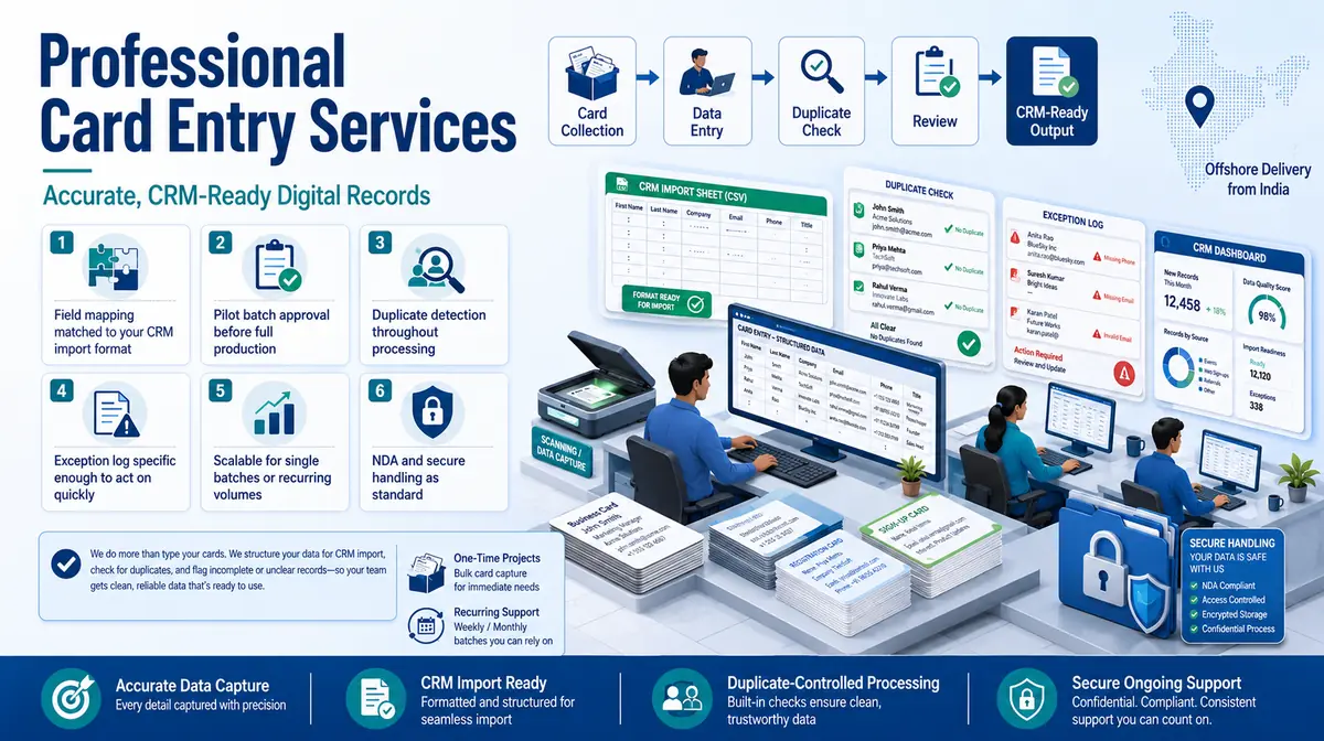 Card Data Entry Services workflow and quality review