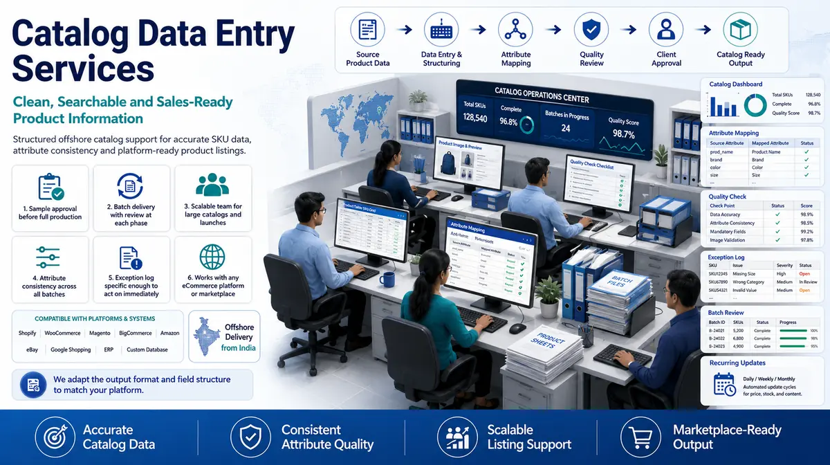 Catalog Data Entry Services workflow and quality review