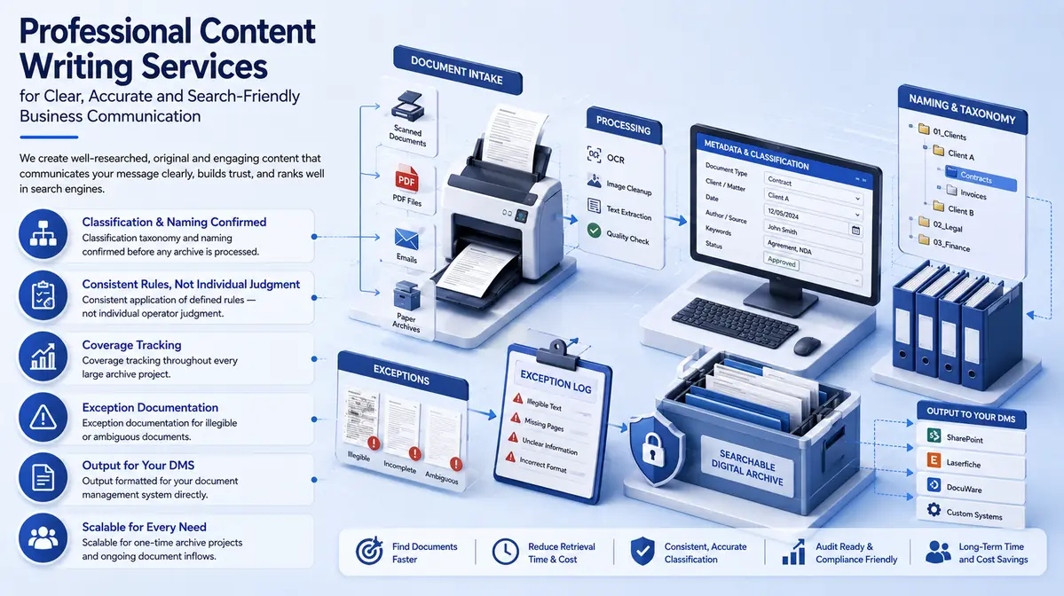Content Writing Services workflow and quality review