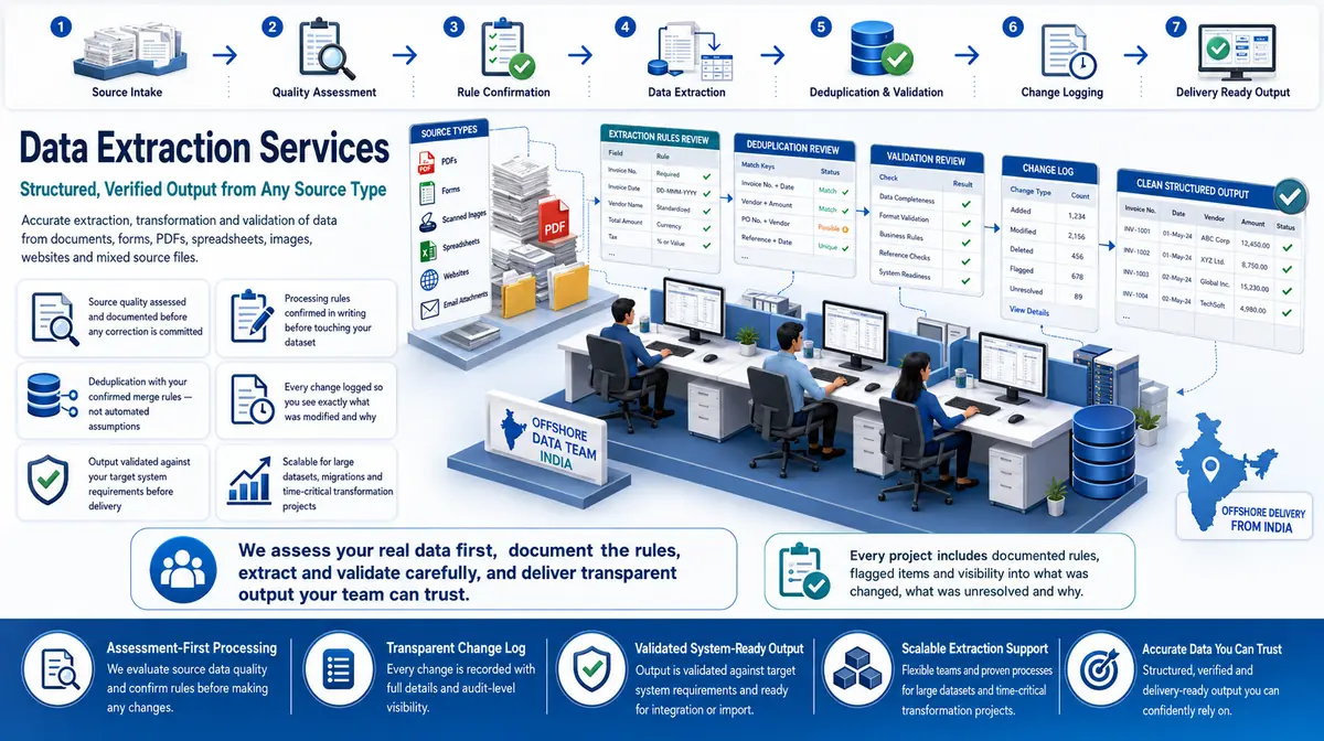 Data Extraction Services workflow and quality review