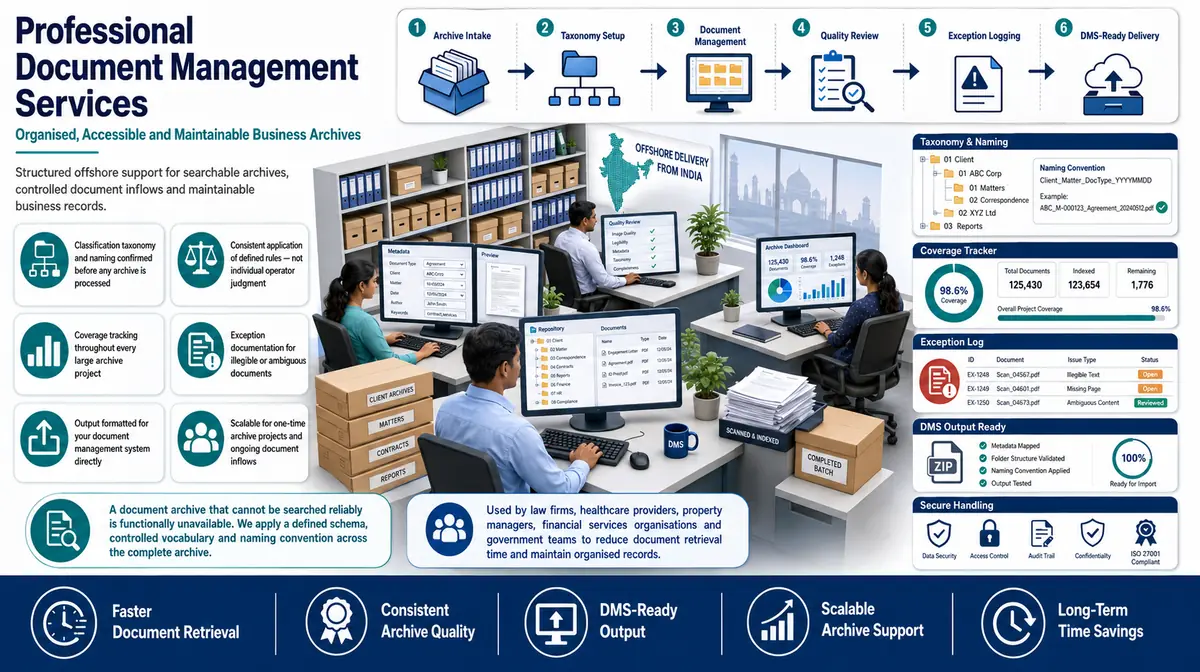 Document Management Services workflow and quality review