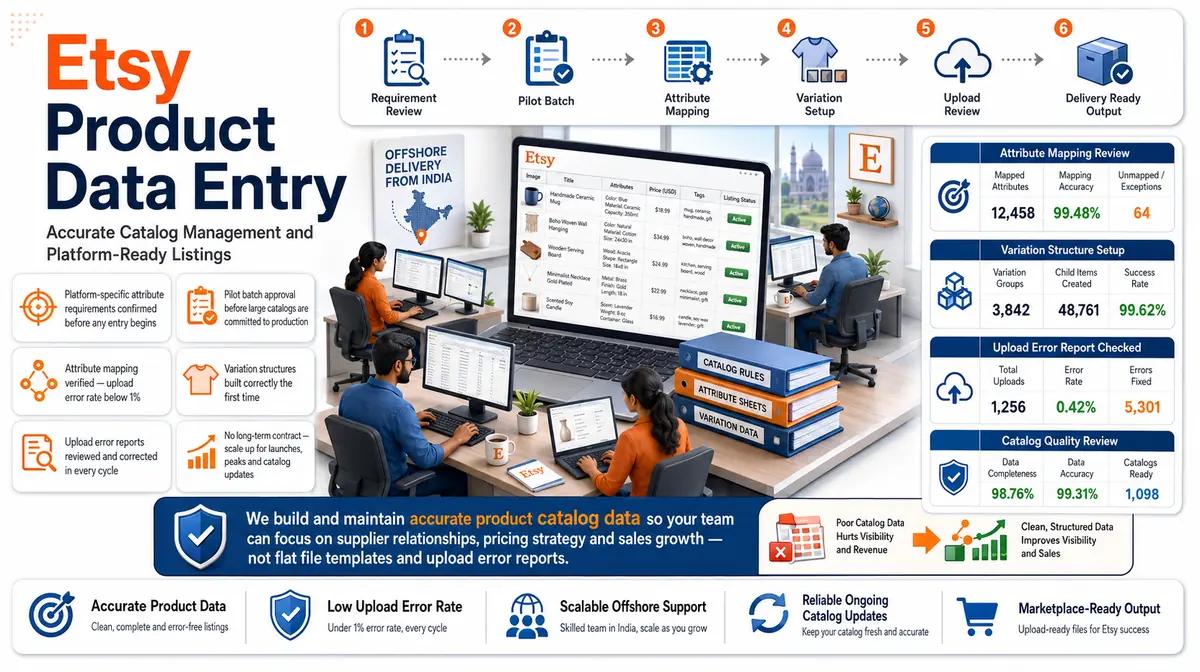 Etsy Product Data Entry Services workflow and quality review