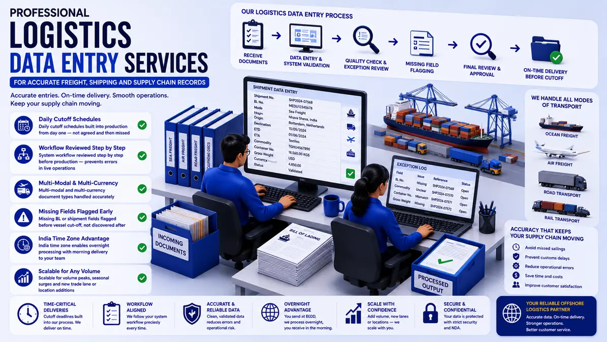 Logistics Data Entry Services workflow and quality review