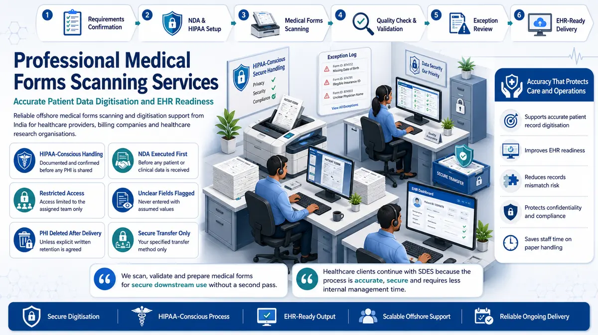 Medical Forms Scanning Services workflow and quality review