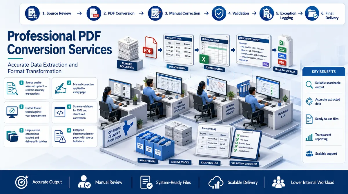 PDF Conversion Services workflow and quality review