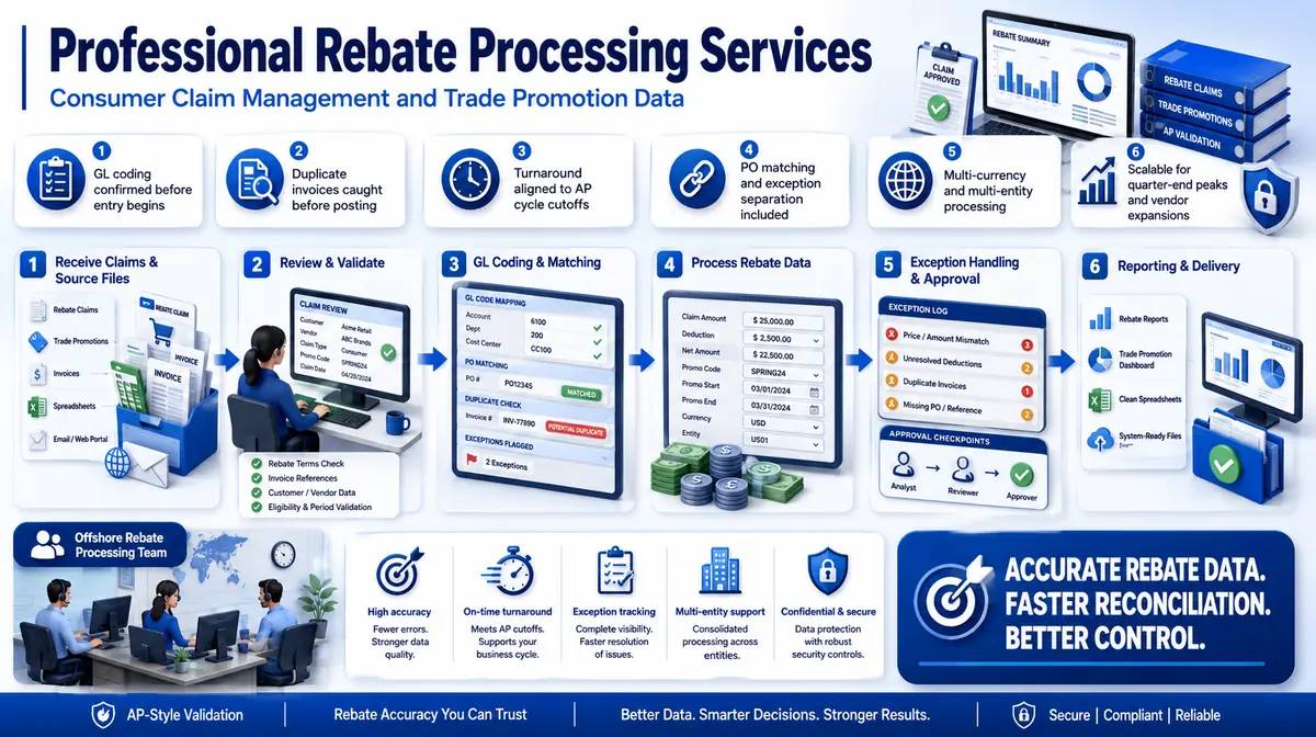 Rebate Processing Services workflow and quality review